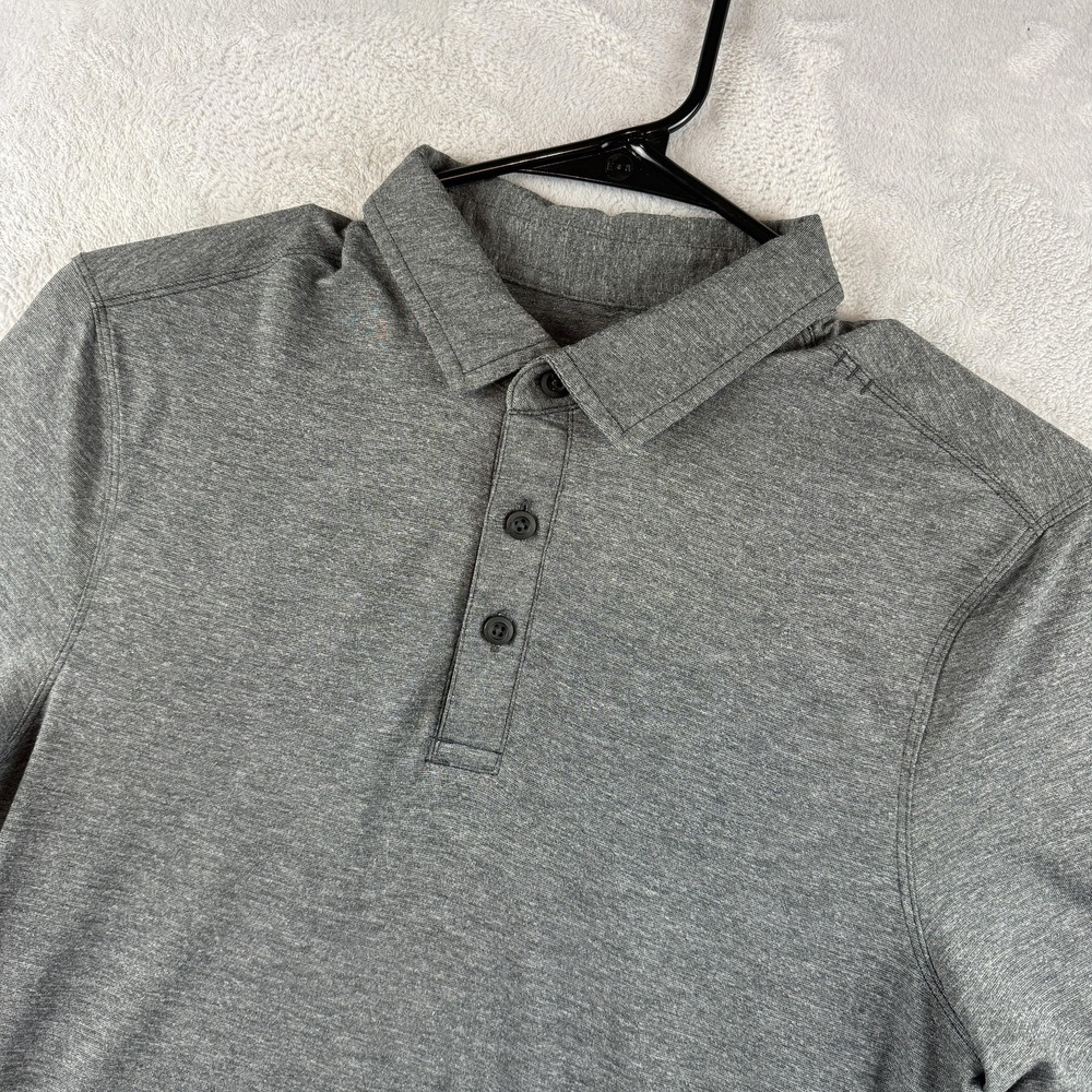 Lululemon Evolution Polo Shirt Mens Small Gray Performance Golf Athletic Stretch